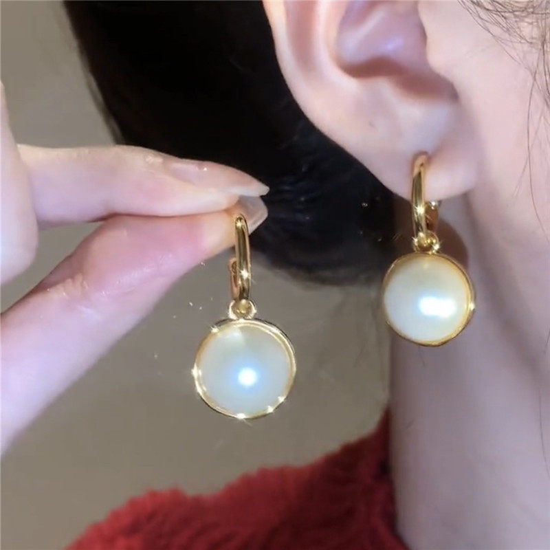 雙顆滿鑽珍珠耳環  