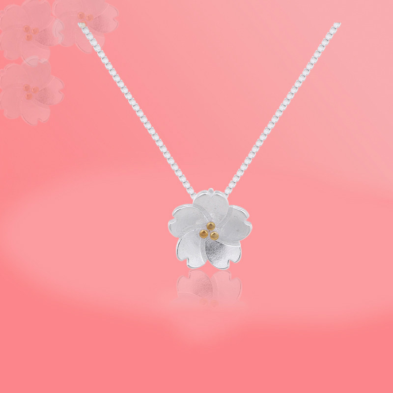 文藝甜美清新櫻花鎖骨錬