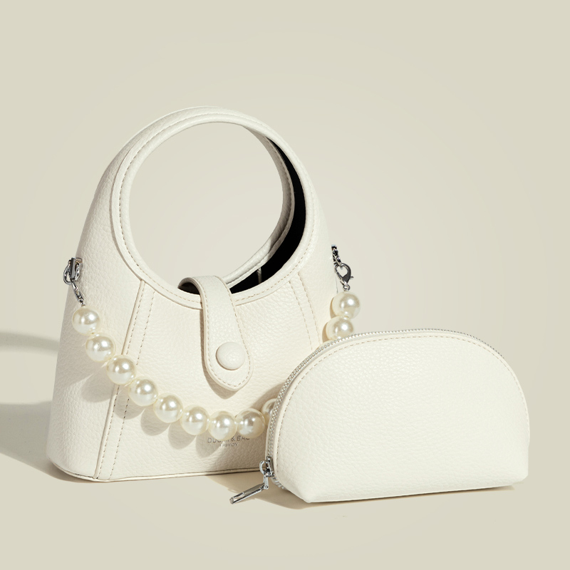 新款氣質珠串斜挎單肩女包