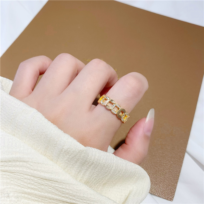 【潮流女戒|三件998】金錢豹 金錢好運滾滾來 閃鑽鋯石開口戒指