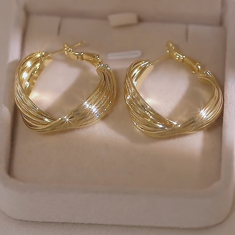 設計感 扭曲金屬耳環