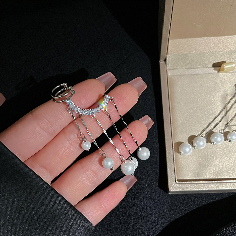 仙氣珍珠氣質流蘇耳環