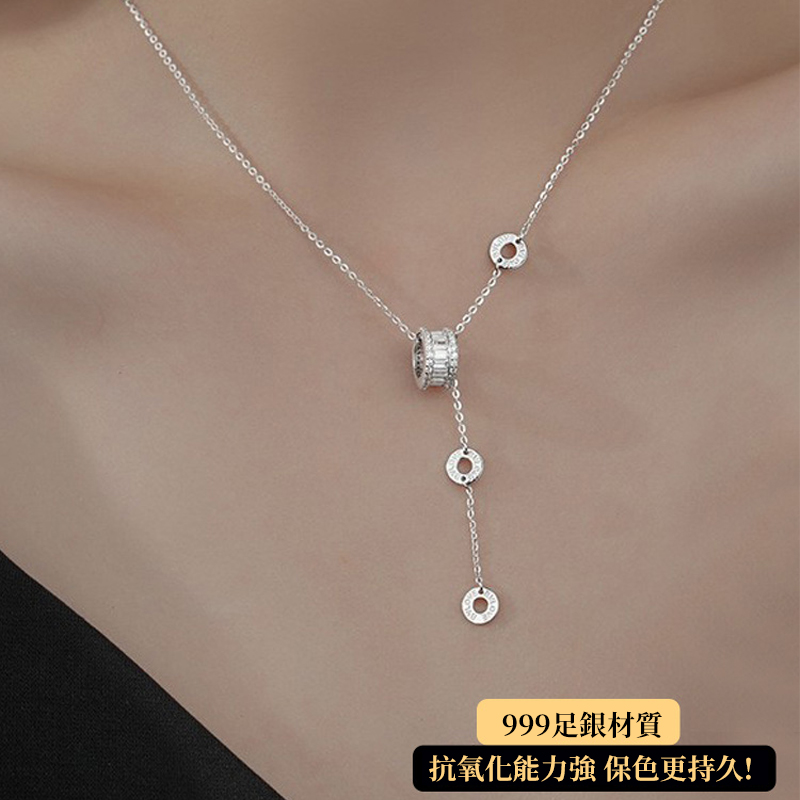 閃鑽純銀小蠻腰鎖骨項錬