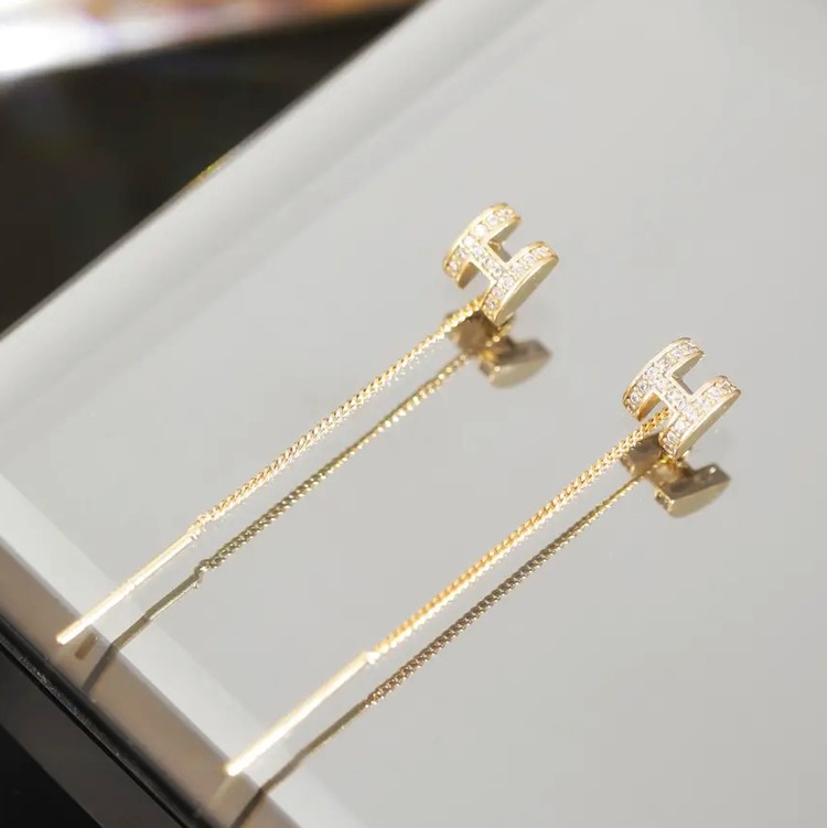 個性鋯石養耳洞防過敏流蘇耳環