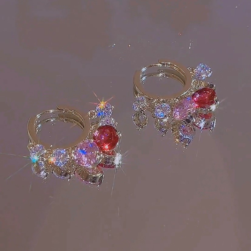 金光閃耀多彩鋯石耳環