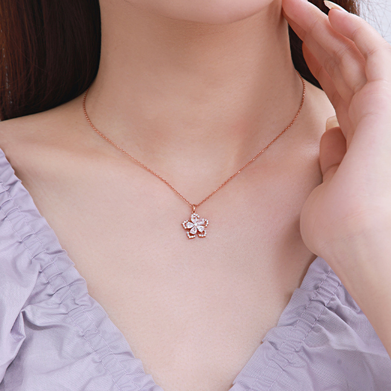 轉轉小桃花項錬 可旋轉鎖骨錬