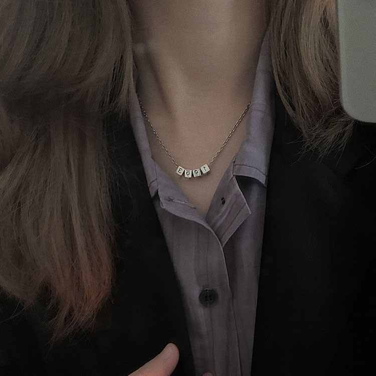 訂製款｜訂製幸運數字 復古方塊 S925純銀項錬