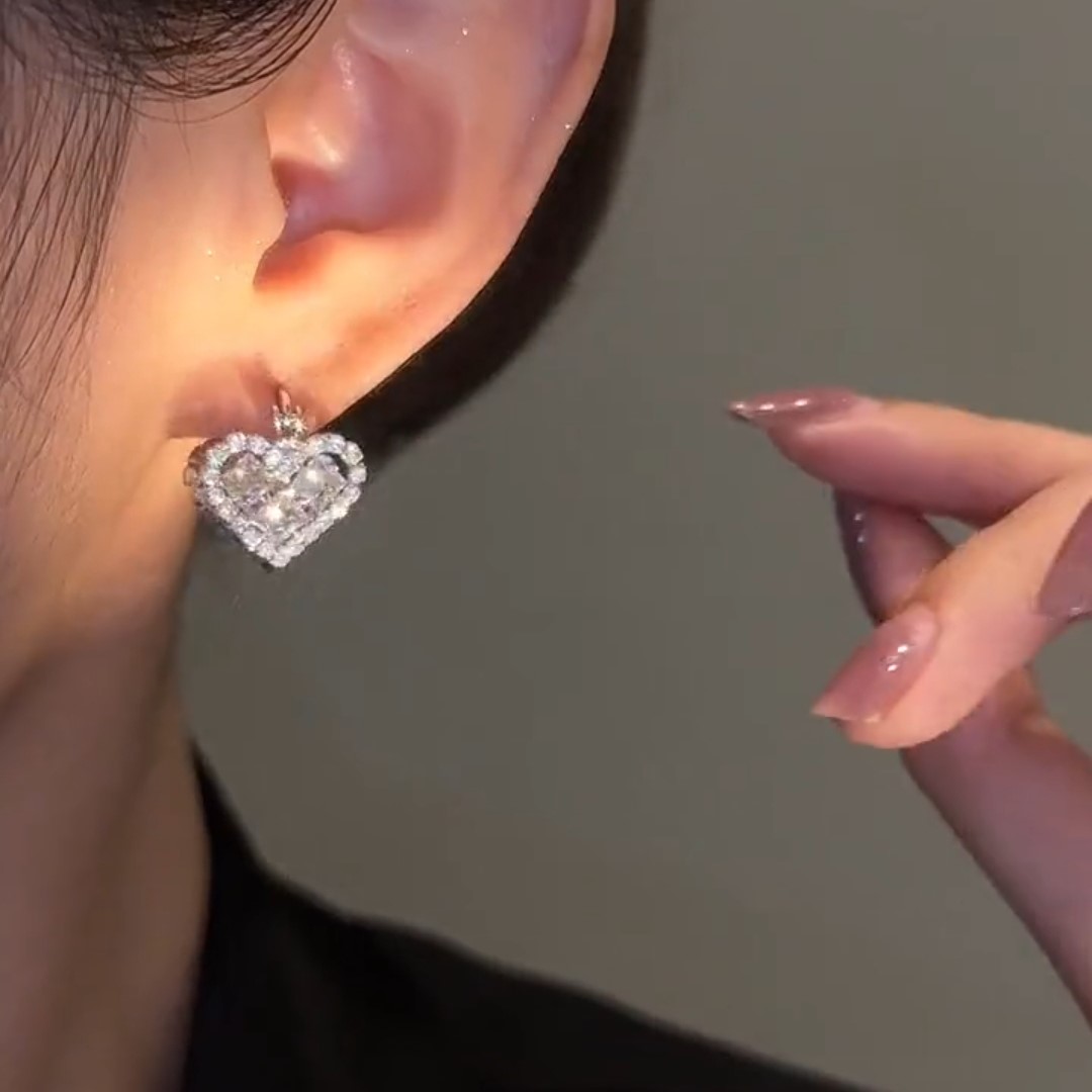 心心相印精緻百搭愛心耳環