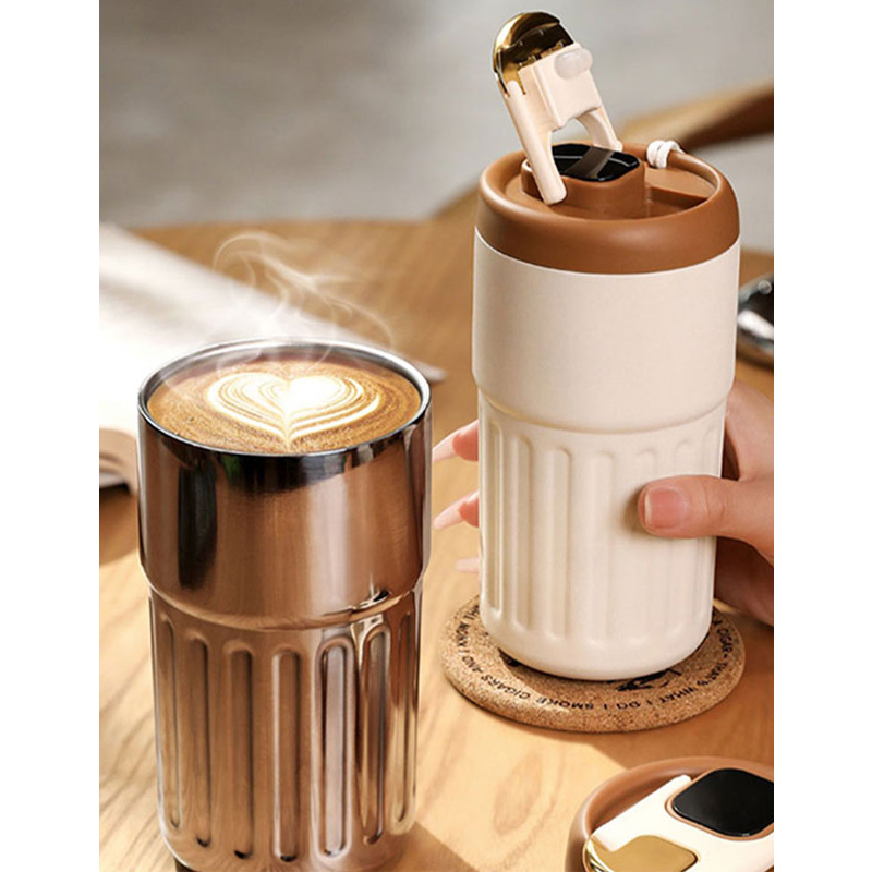 全新316不鏽鋼智能溫顯咖啡保溫杯