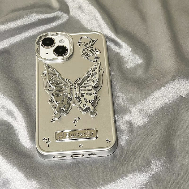 高級感閃粉鏤空帶你讀蝴蝶手機保護殼