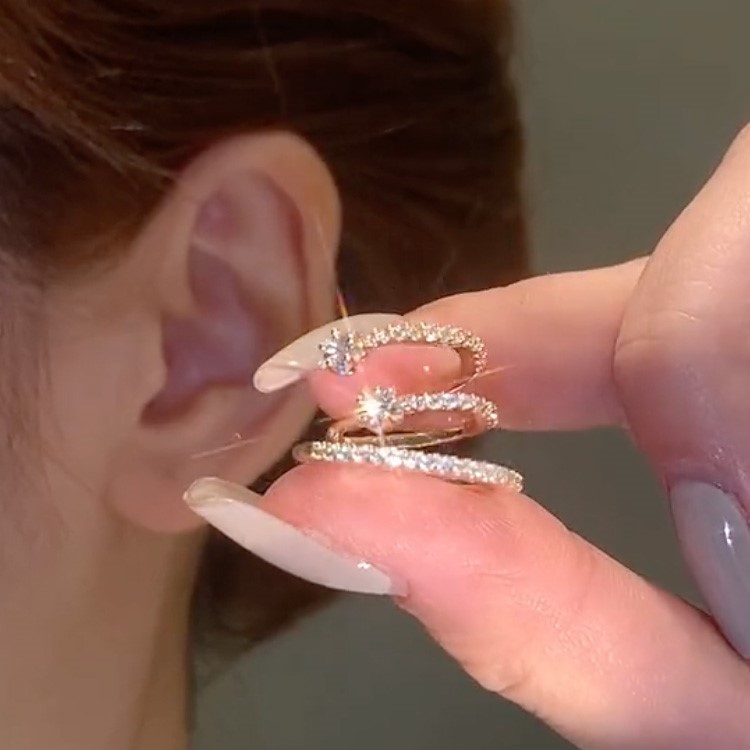 氣質耳骨夾無耳洞鋯石夾式耳環