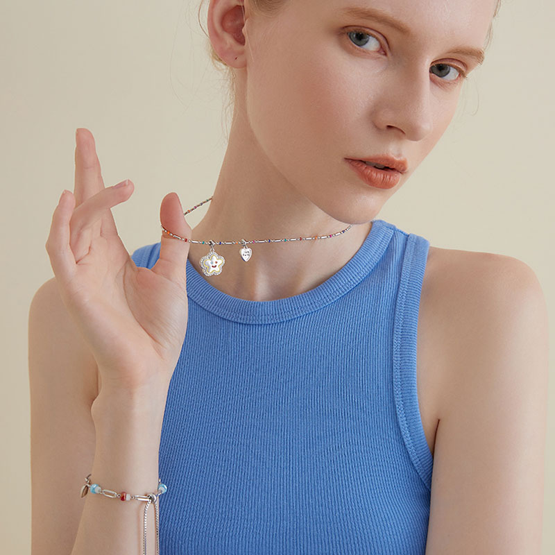 可愛笑臉小彩串多巴胺項錬