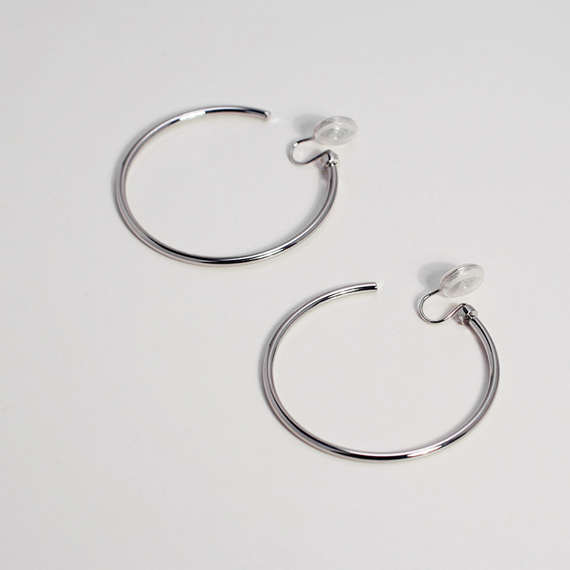 光面細款大圈無耳洞耳環