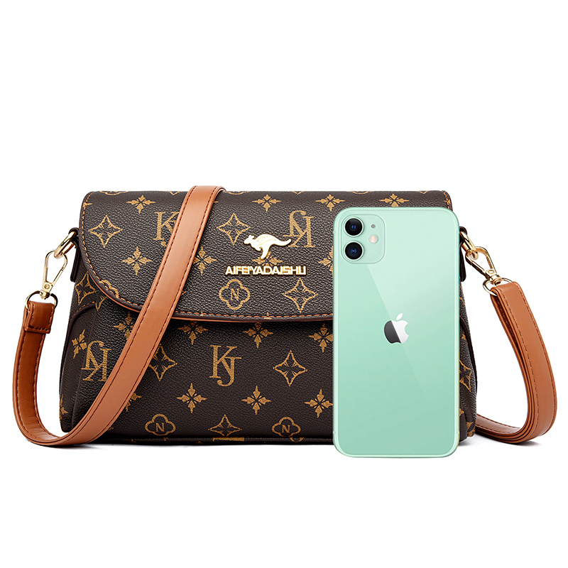 新款牛皮斜肩包 軟皮媽媽包