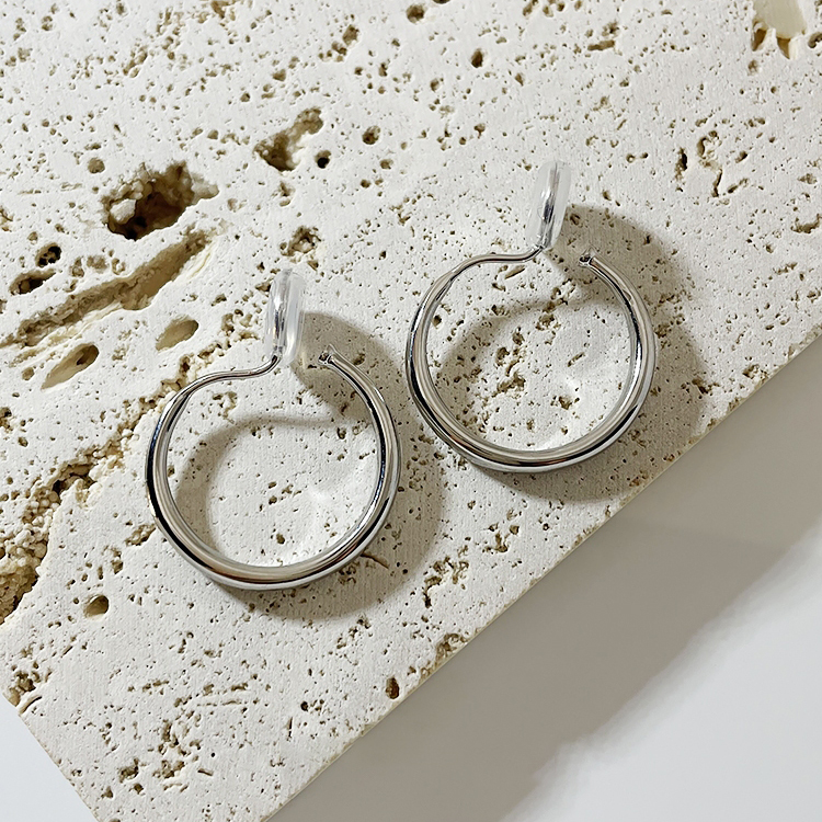 歐美風誇張素圈蚊香盤耳環