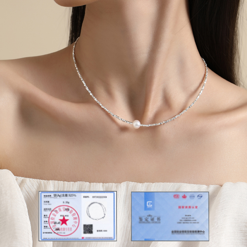輕奢氣質珍珠純銀項錬