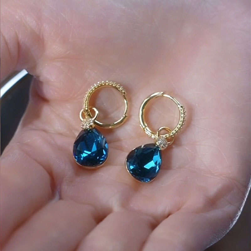 藍色寶石輕奢耳環