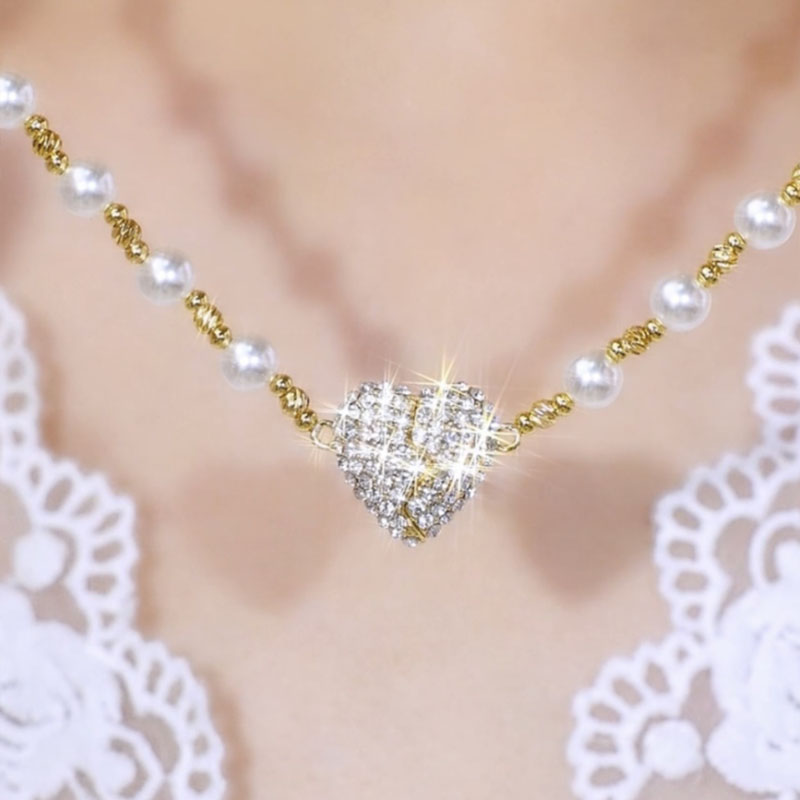 愛心相吸珍珠項錬