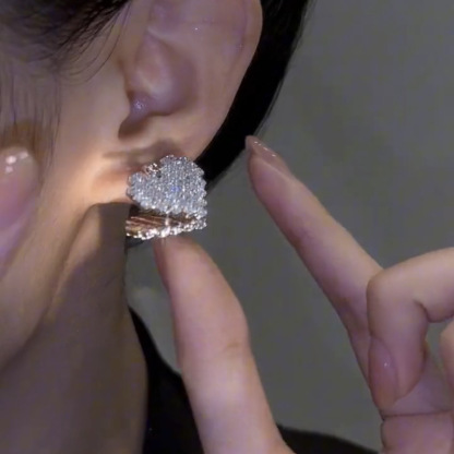 雙面愛心精緻耳環