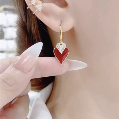 紅桃王妃愛心耳環
