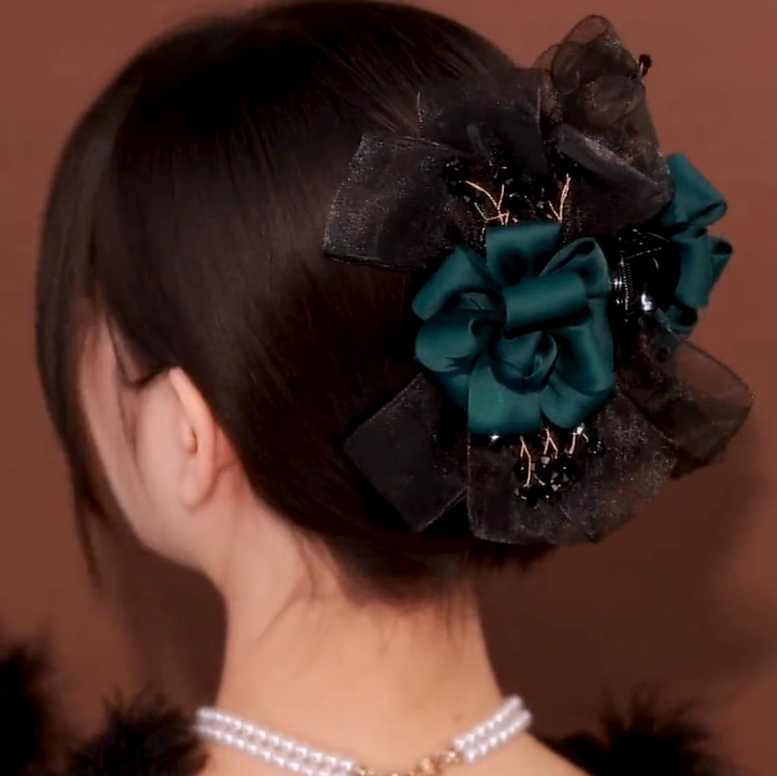 歐莎蝴蝶結玫瑰花抓夾