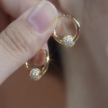 氣質小鑽球耳圈耳環