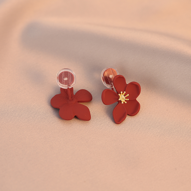 浪漫復古港風花朵耳環