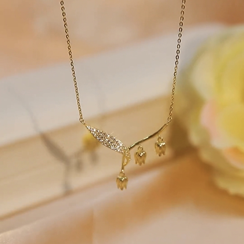 鈴蘭花純銀項錬  