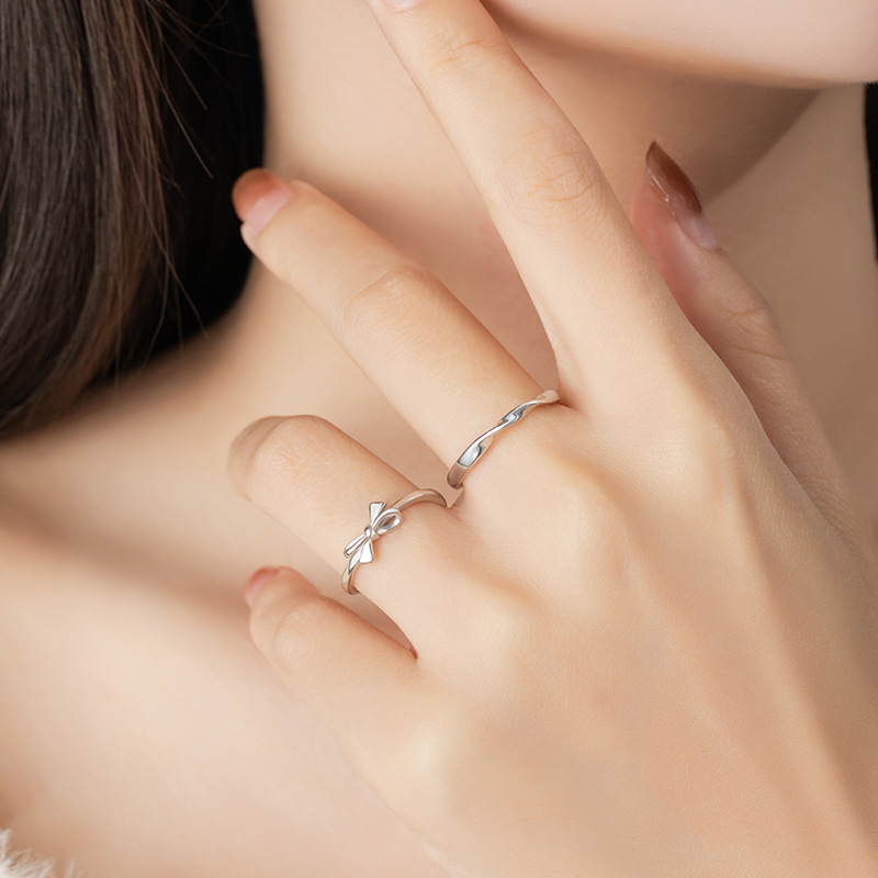 莫比烏斯蝴蝶結 純銀情侶戒指