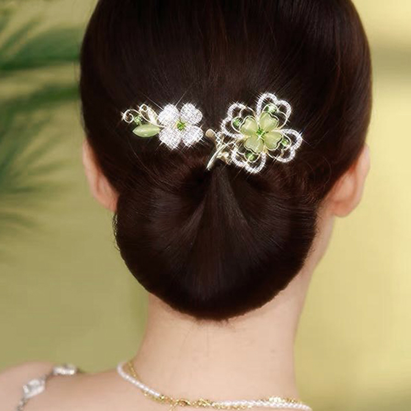 清新綠四葉草盤髮神器 hair accessories供超齊全的髮飾類型選擇髮箍髮夾髮飾f髮圈