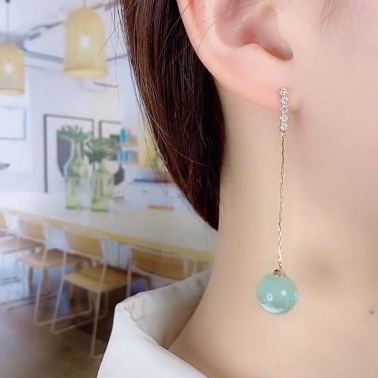 長款人魚姬珍珠流蘇耳環