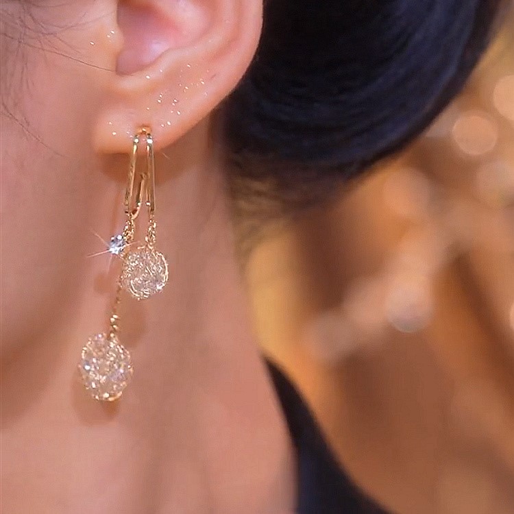 水晶流蘇耳環  -FANYIACC