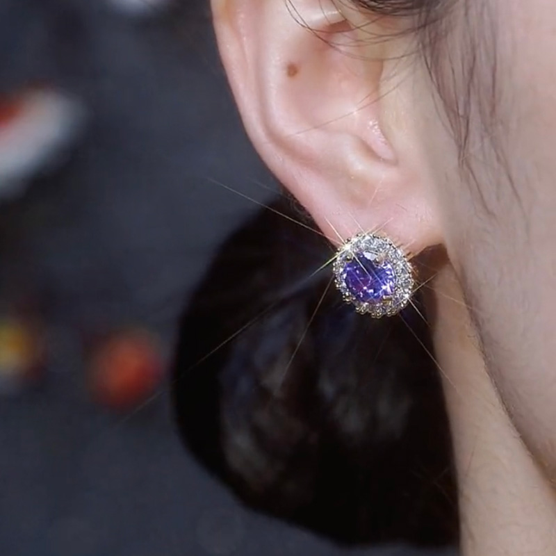 紫羅蘭圓形鋯石環  