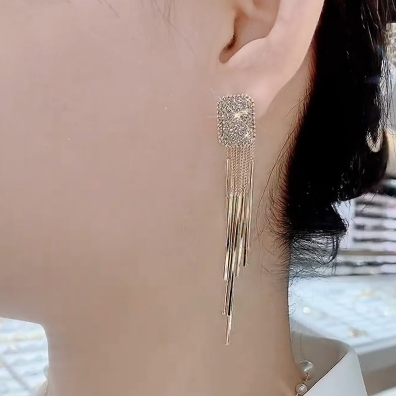 原創設計金色流蘇耳環