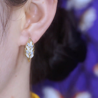 氣質輕奢貓眼石麥穗耳環