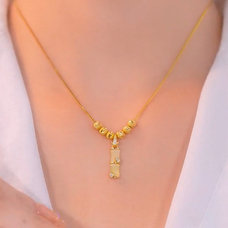 幸運竹節貓眼石項鍊