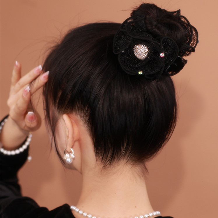 蕾絲花苞盤髮抓夾髮夾