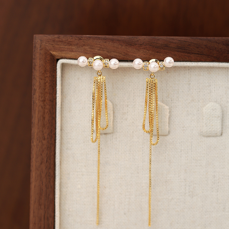 一款兩戴 珍珠流蘇耳環