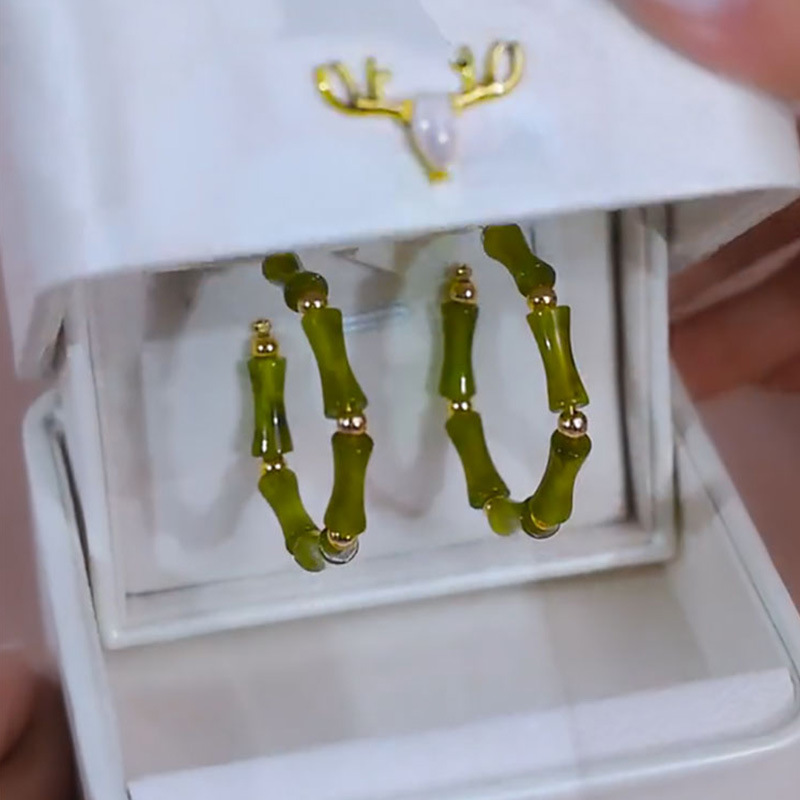 翠竹竹節圈圈耳環