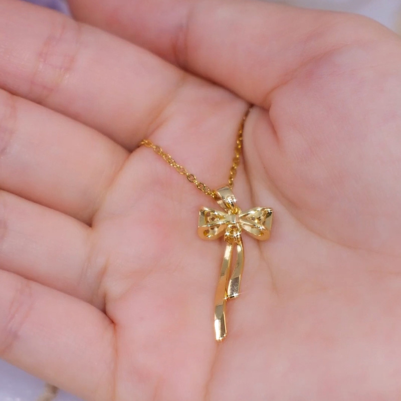 甜美風蝴蝶結氣質鎖骨鍊