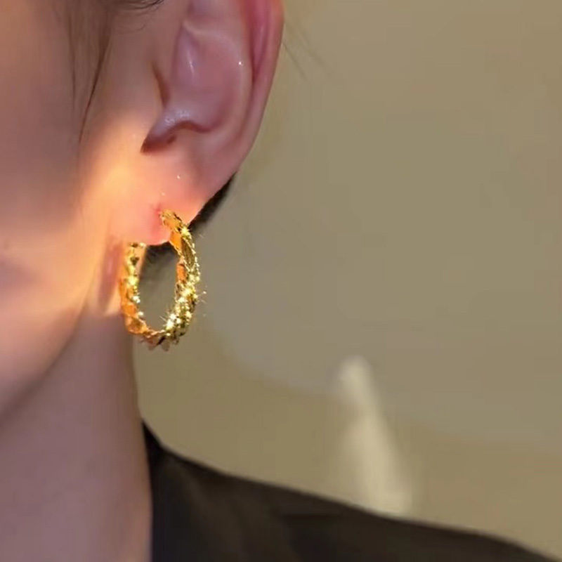 ins風金屬波浪圈圈耳環