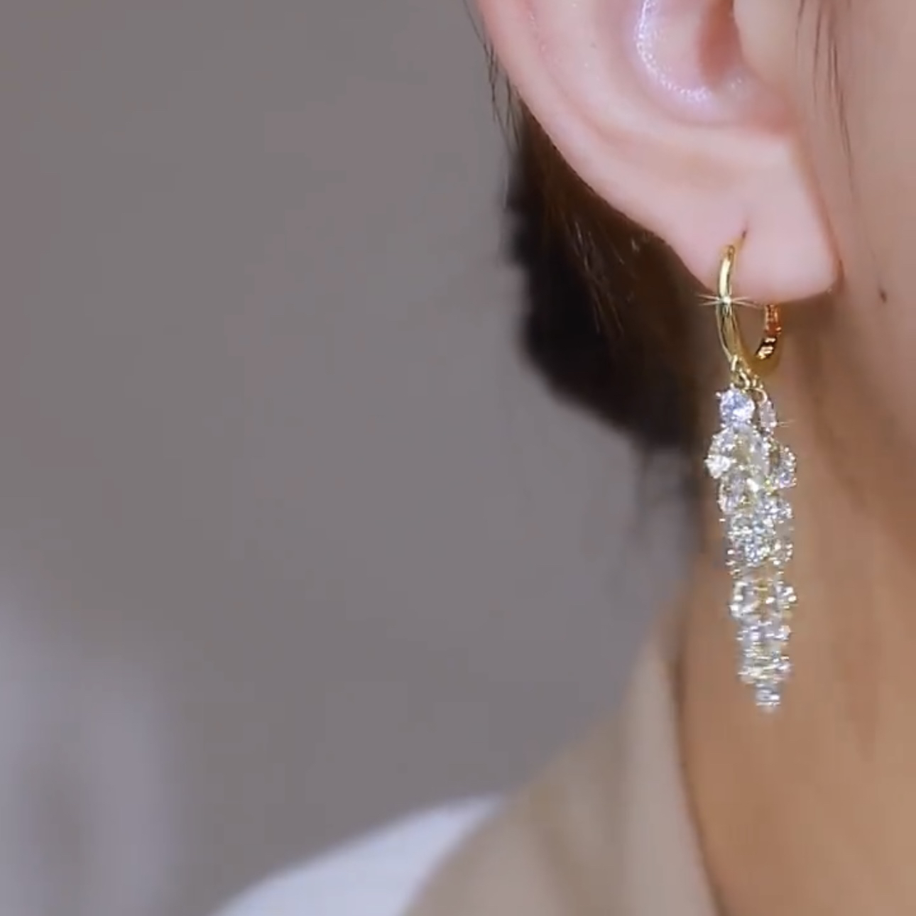 平安順逆 麥穗鋯石耳環