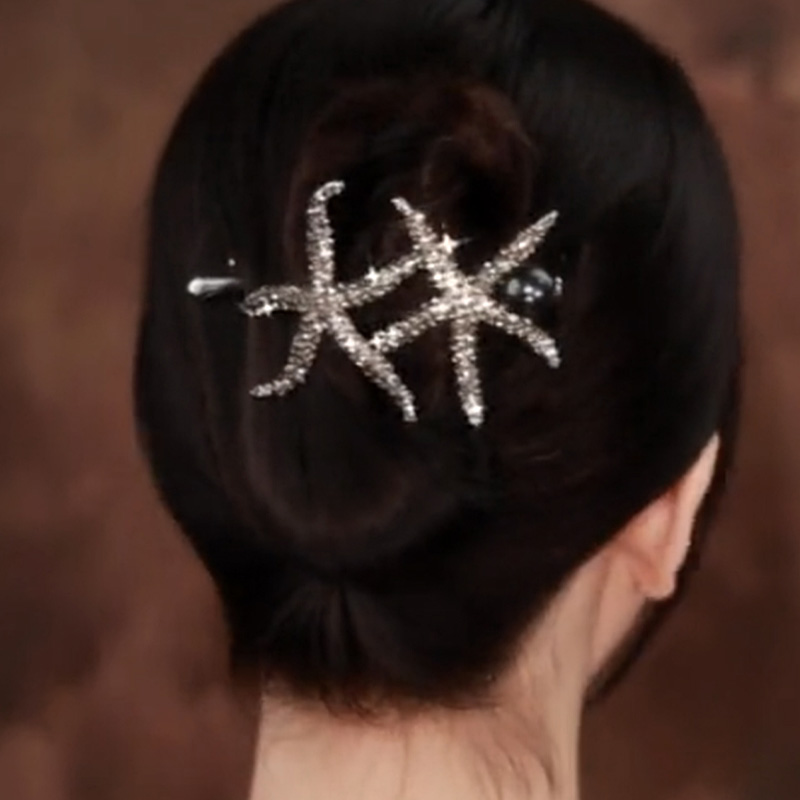 復古海星一字夹盤發神器