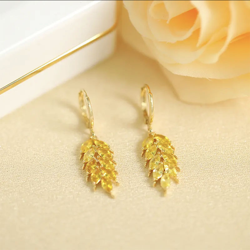 金色麥穗輕奢耳環