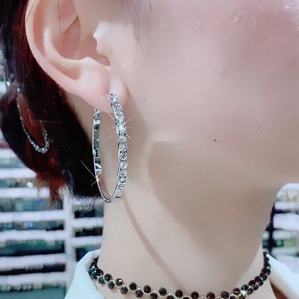超閃鑽洋氣誇張大圈圈耳環
