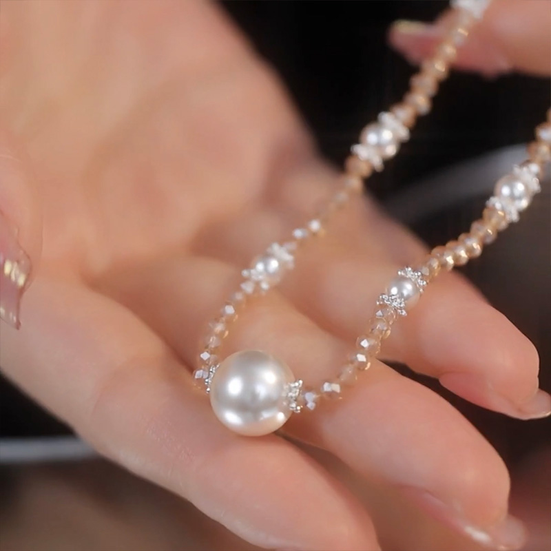 香檳色水晶珍珠項錬