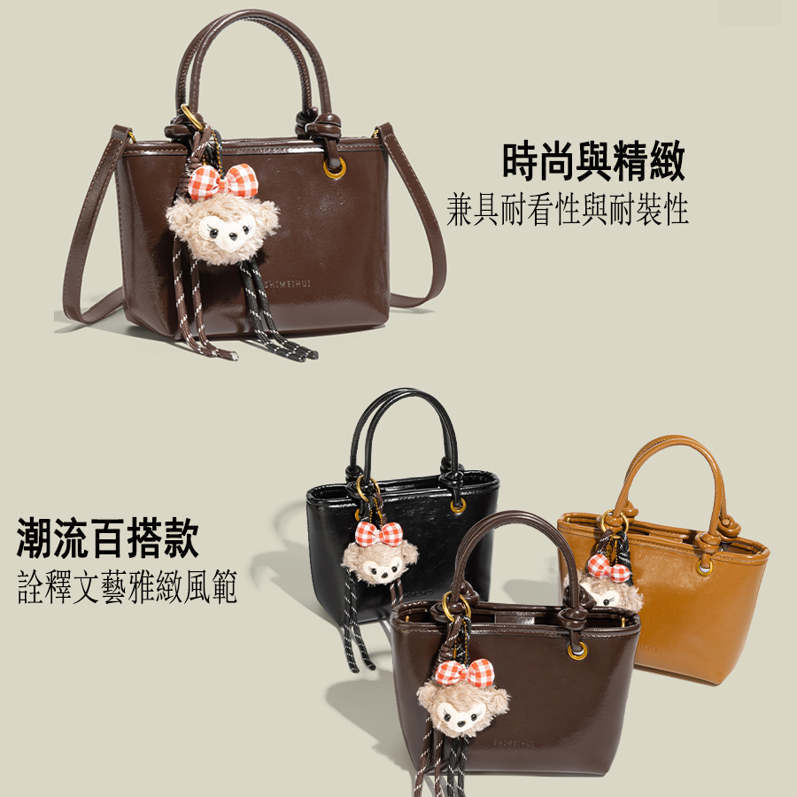 新款时尚百搭斜肩包水桶包