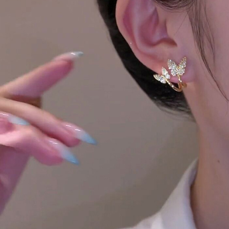 超仙蝴蝶鋯石滿鑽耳環