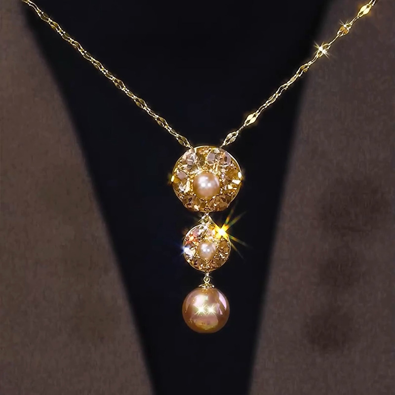 韓系千金玫瑰金珍珠項錬