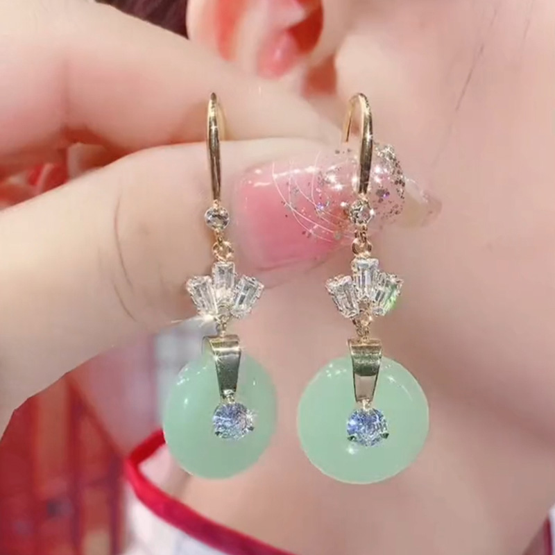 古風平安扣圓形耳環